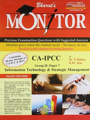Full Download Monitor for CA-IPCC Group II, Paper 7: Information Technology & Strategic Management - K P C Rao file in ePub
