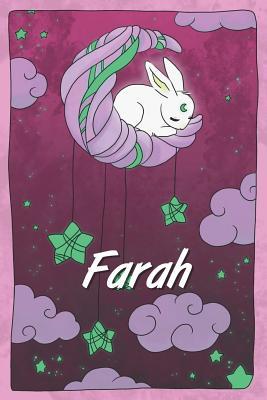 Download Farah: personalized notebook sleeping bunny on the moon with stars softcover 120 pages blank useful as notebook, dream diary, scrapbook, journal or gift idea - Jenny Illus file in ePub