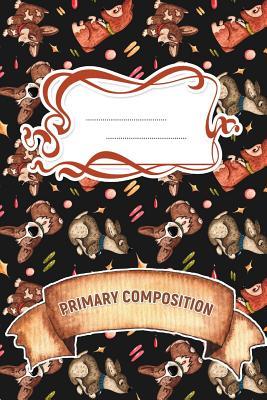 Read Online Primary Composition: A 6x9 Inch Matte Softcover Paperback Notebook Journal With 120 Blank Lined Pages -Handwriting Paper-Playful Dogs, Paws, Bones, Puppies -  | ePub